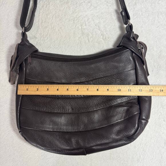 Brown Leather Fringe Western Style Shoulder Bag Purse - Picture 7 of 9